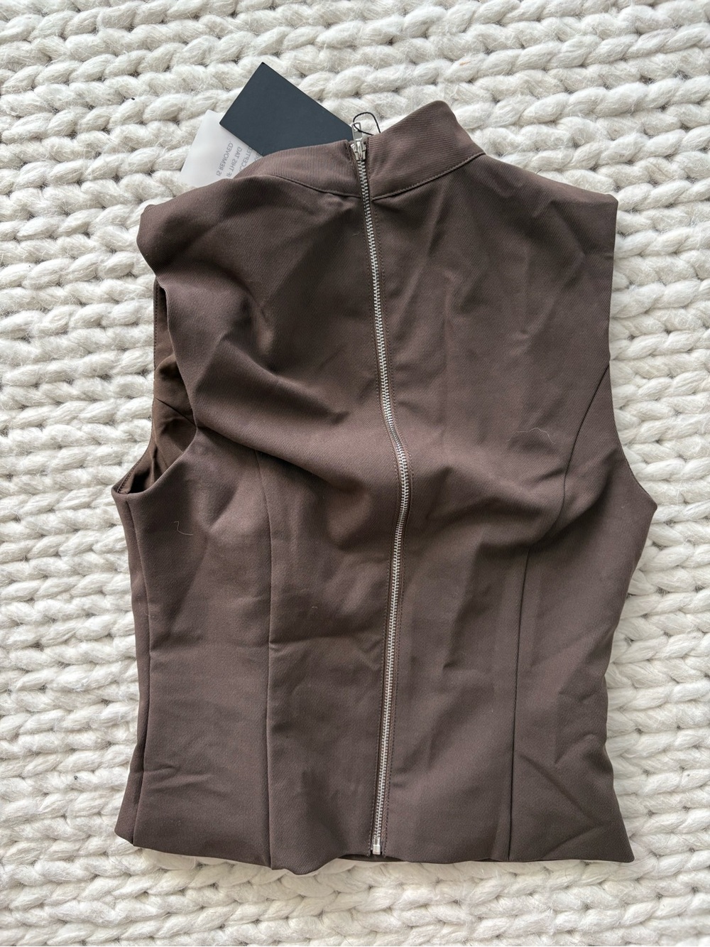 All The Ways Sleeveless Mock Neck in Chocolate Brown - Picture 2 of 3